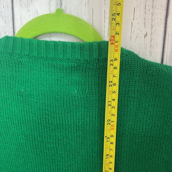 Ugly Christmas Sweater Rudolph With Christmas Lights on horns Size large Green - Picture 3 of 5